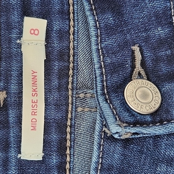 LEVI'S Woman's Classic Mid Rise Skinny Studded Jeans Denim Sz 8 29/30 - Picture 12 of 16